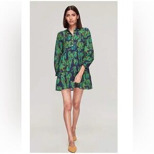 NWT Tuckernuck Ro's Garden Romy Mini Dress Size XS Green Blue Floral